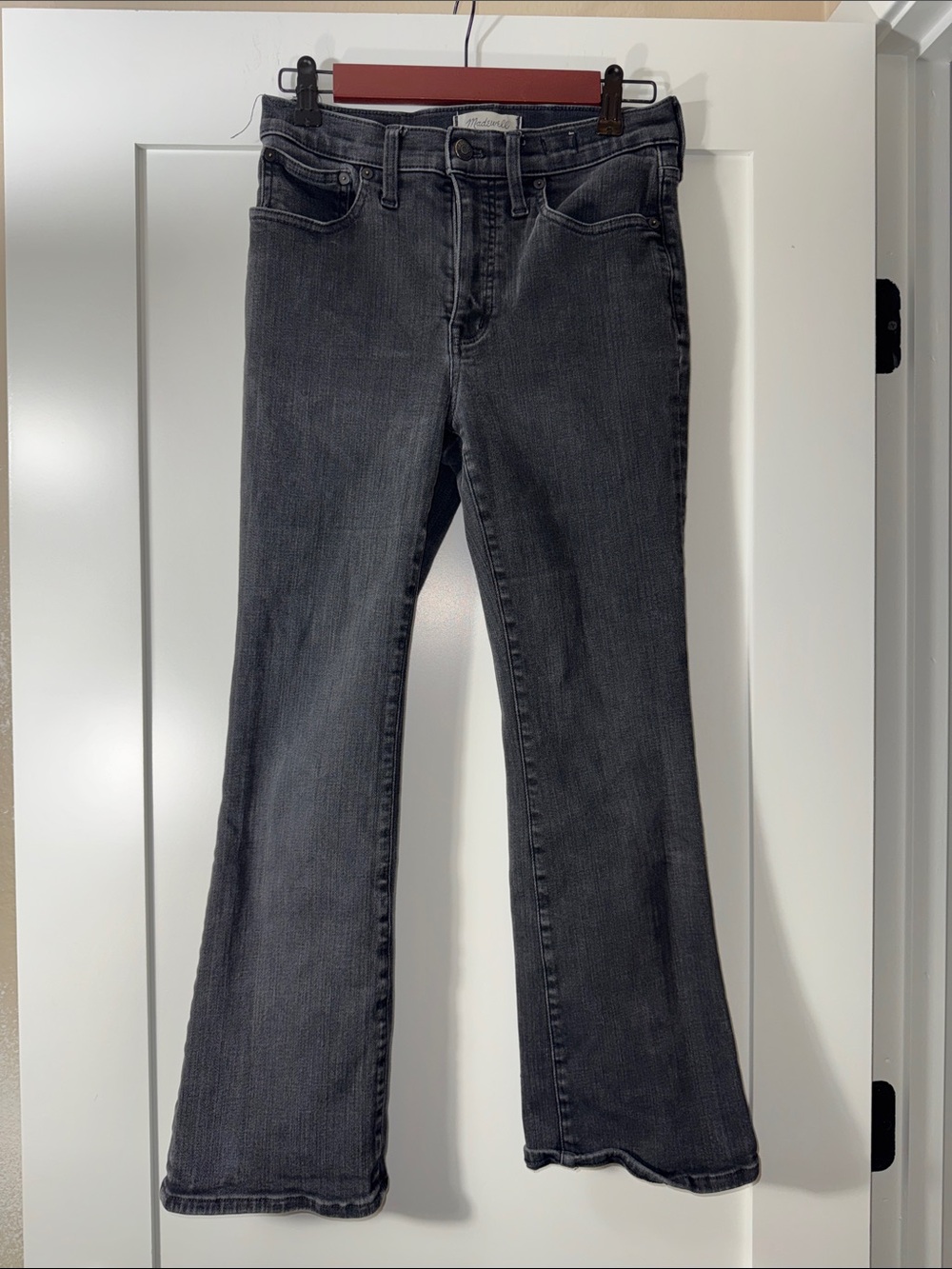 Madewell Mid rise Kick out Black-Gray Flare Jeans Sz 28